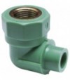Gomito A 90° Maschio Liscio/Femmina Filettato In Ppr Verde Pn25 D.20 X 1/2F