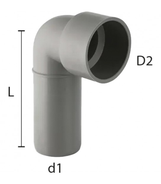 Curva Tecnica A Innesto Senza Morsetto Bamplast D.40 X D.40 - L.89 Mm
