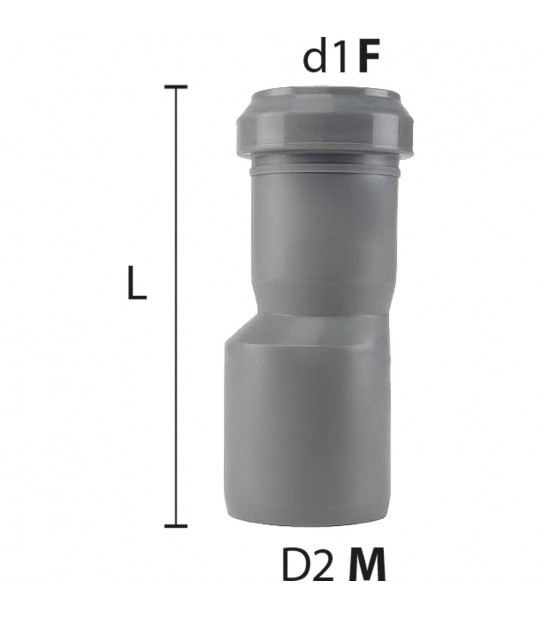 Riduzione A Innesto Eccentrica Bamplast F.D.32 X M.D.50 - L.54 Mm