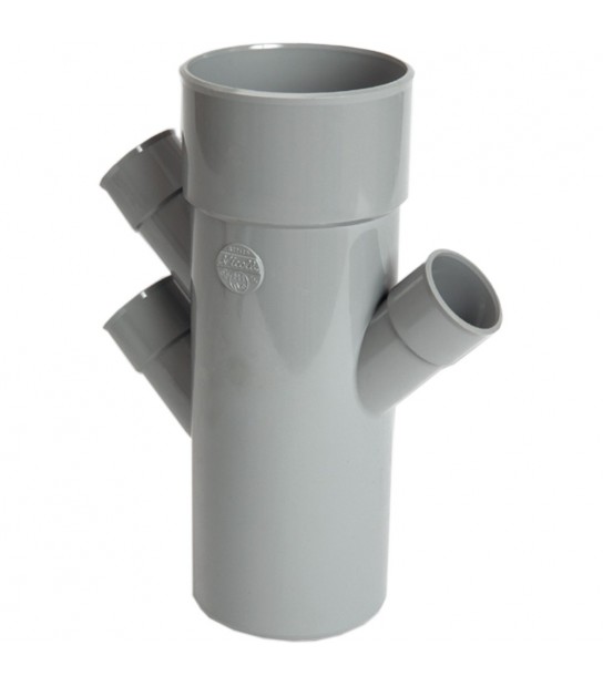 Derivazione Tripla Parallela 45° Maschio/Femmina Ad Incollaggio In Pvc Nicoll D.100 X D.40/40/40