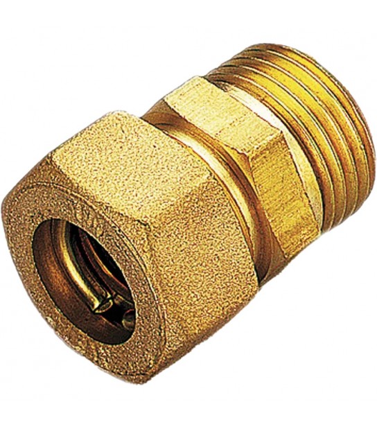 Raccordo Diritto Maschio A Compressione Con O-Ring Per Tubo Rame Tiemme D.16 X 3/4