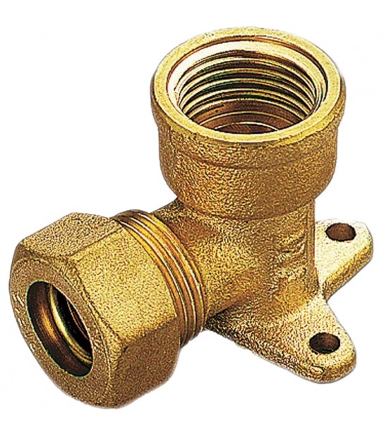 Gomito Femmina Flangiato A Compressione Con O-Ring Per Tubo Rame Tiemme D.18 X 1/2