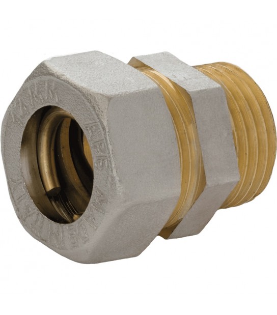 Raccordo Diritto Maschio A Compressione O-Ring Per Tubo Rame Ape D.22 X 3/4