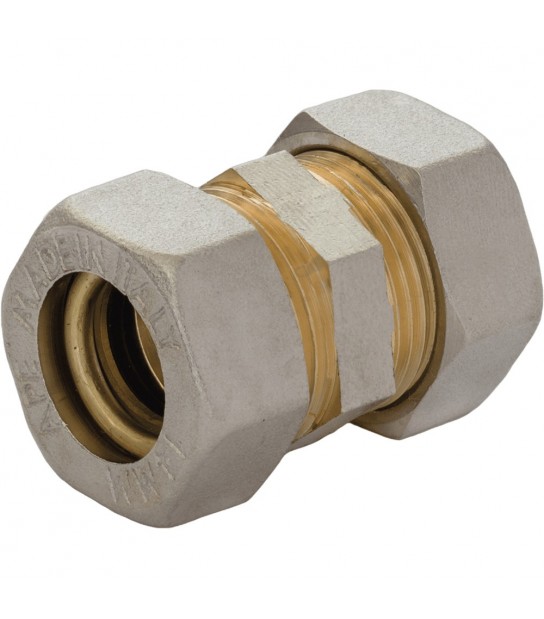 Raccordo Diritto Doppio A Compressione O-Ring Per Tubo Rame Ape D.28 Mm