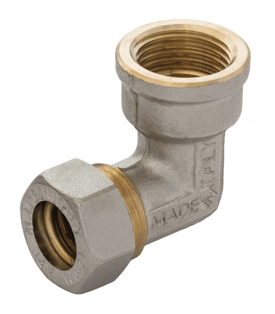 Gomito Femmina A Compressione O-Ring Per Tubo Rame Ape D.28 X 1