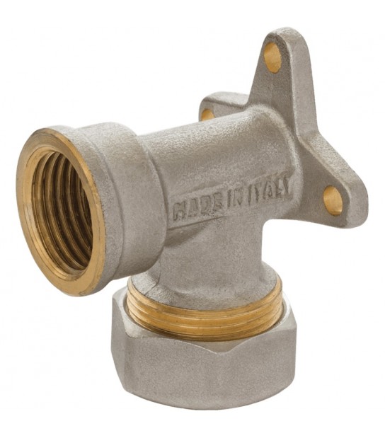 Gomito Femmina Flangiato A Compressione O-Ring Per Tubo Rame Ape D.14 X 1/2