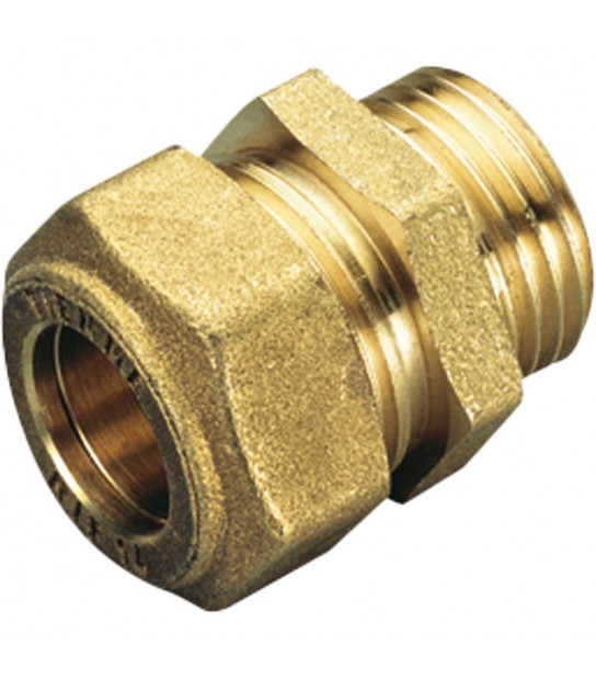 Raccordo Diritto Maschio A Compressione Con O-Ring Giallo Per Gas Tiemme D.12 X 3/4