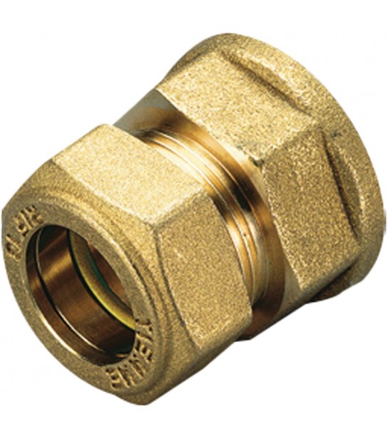 Raccordo Diritto Femmina A Compressione Con O-Ring Giallo Per Gas Tiemme D.22 X 3/4