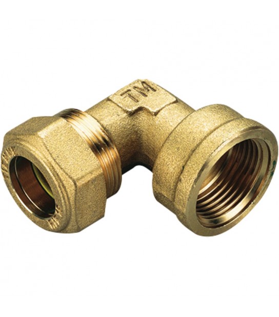 Raccordo Curvo Femmina A Compressione Con O-Ring Giallo Per Gas Tiemme D.16 X 1/2