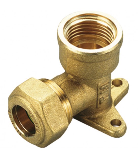 Raccordo Curvo Femmina Flangiato A Compressione Con O-Ring Giallo Per Gas Tiemme D.12 X 1/2