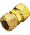Raccordo Diritto Doppio A Compressione Con Ogiva In Ottone Per Tubo Rame Tiemme D.22 X D.22 Mm