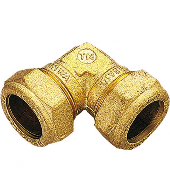 Raccordo Curvo Doppio A Compressione Con Ogiva In Ottone Per Tubo Rame Tiemme D.22 X D.22 Mm