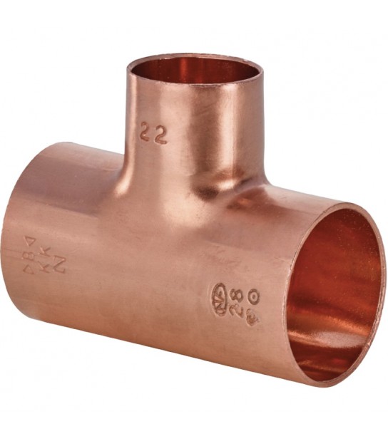 Tee Ridotto Femmina In Rame A Saldare D.42 X 28 X 42 Mm