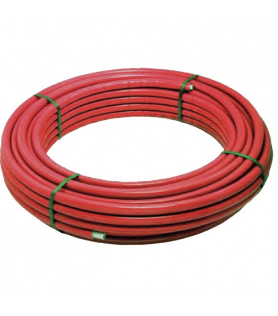 Tubo Multistrato Pe-Rt/Al/Pe-Rt Rivestito Rosso Per Acqua Flex All Unidelta D.26 X Sp.3,0 - Mt.25