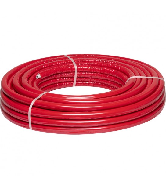 Tubo Multistrato Pe-Rt/Al/Pe-Rt Rivestito Rosso In Rotolo Cardinale Professional D.32 X Sp.3,00
