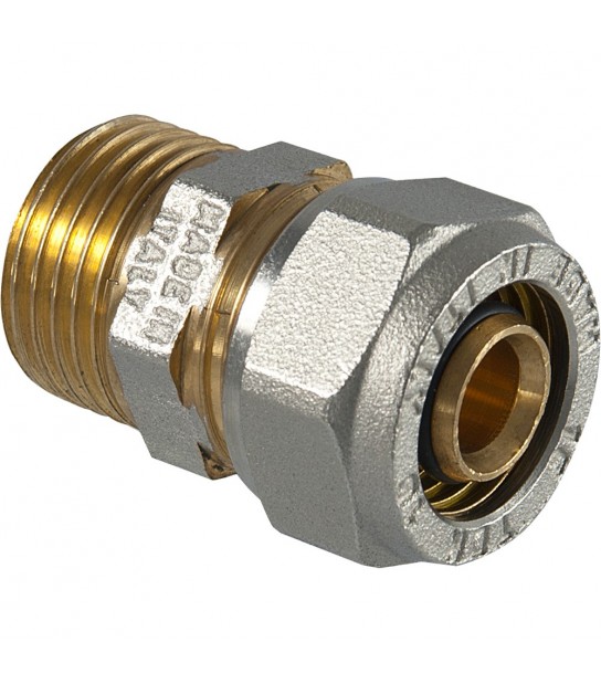 Raccordo Diritto Maschio A Compressione Per Tubo Multistrato Tdm 1/2 X D.20 (2,0) Mm