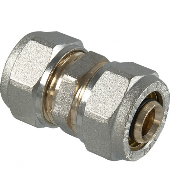 Raccordo Diritto Doppio A Compressione Per Tubo Multistrato Tdm D.16 X D.16 (2,0) Mm