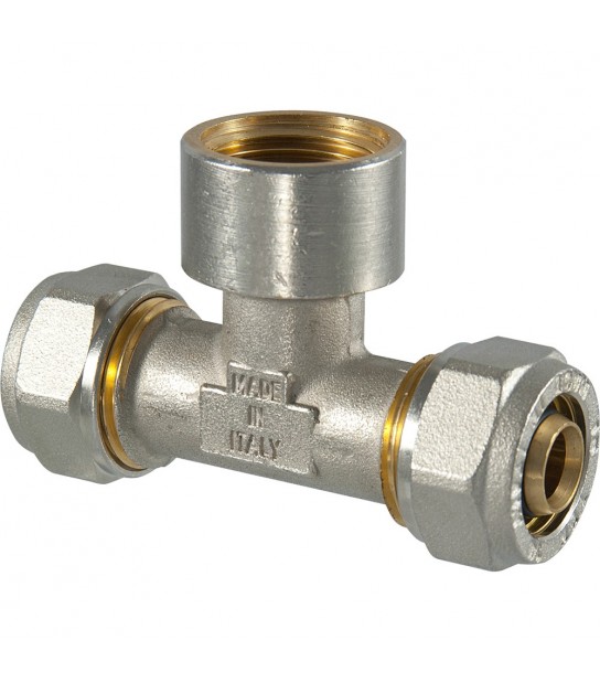 Tee Femmina A Compressione Per Tubo Multistrato Tdm D.20 X 3/4 X D.20 (2,0) Mm