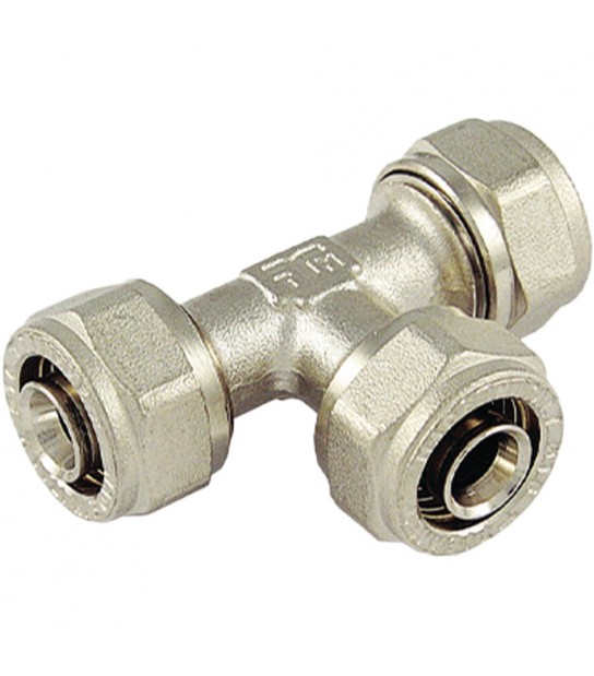 Tee A Compressione Per Tubo Multistrato Tiemme D.14X2,0 Mm