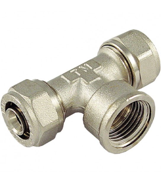 Tee Femmina A Compressione Per Tubo Multistrato Tiemme D.26 X 1 X D.26 (3,0) Mm