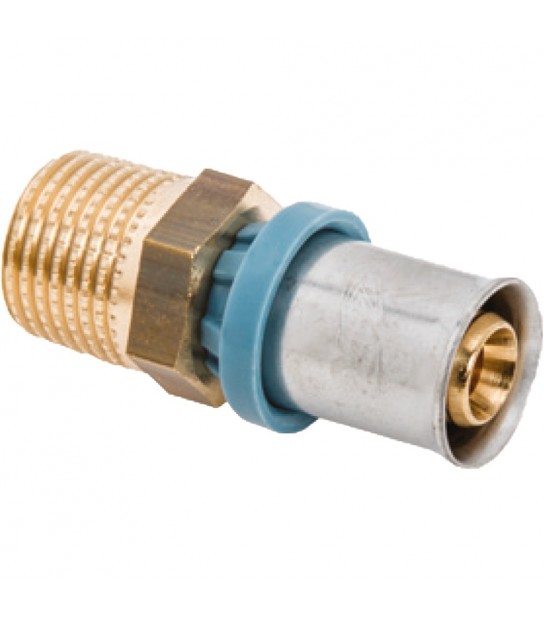 Raccordo Diritto Maschio A Pressare Per Tubo Multistrato Unidelta D.26 X 3/4