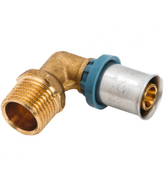 Gomito Maschio A Pressare Per Tubo Multistrato Unidelta D.26 X 3/4