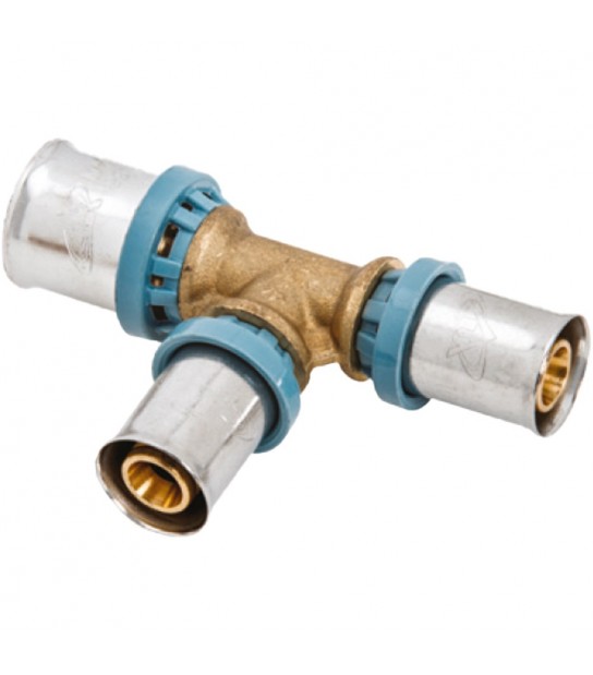 Tee Ridotto A Pressare Per Tubo Multistrato Unidelta D.26 X D.16 X D.26