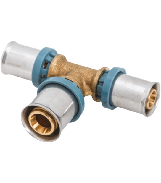 Tee Maggiorato A Pressare Per Tubo Multistrato Unidelta D.16 X D.20 X D.16