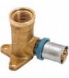 Gomito Femmina Flangiato A Pressare Per Tubo Multistrato Unidelta D.20 X 1/2 - H. 53 Mm