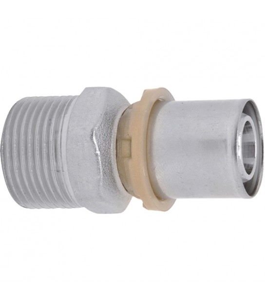 Raccordo Diritto Maschio A Pressare Per Tubo Multistrato Icma D.26 X 3/4