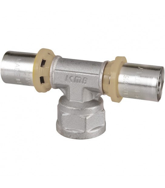 Tee Femmina A Pressare Per Tubo Multistrato Icma D.20 X 1/2 X D.20