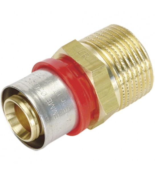 Raccordo Diritto Maschio A Pressare Per Tubo Multistrato Tiemme D.20 X 3/4