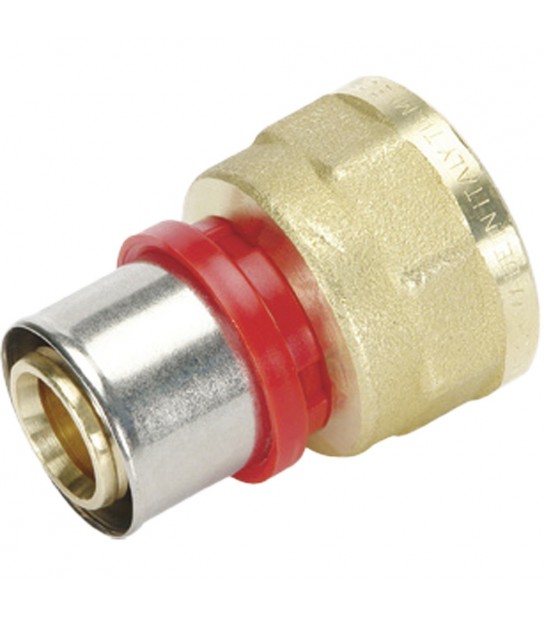 Raccordo Diritto Femmina A Pressare Per Tubo Multistrato Tiemme D.26 X 1