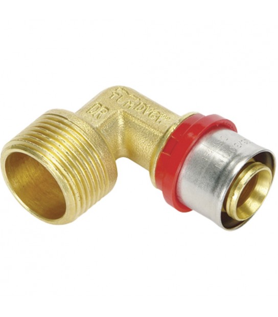 Gomito Maschio A Pressare Per Tubo Multistrato Tiemme D.20 X 1/2