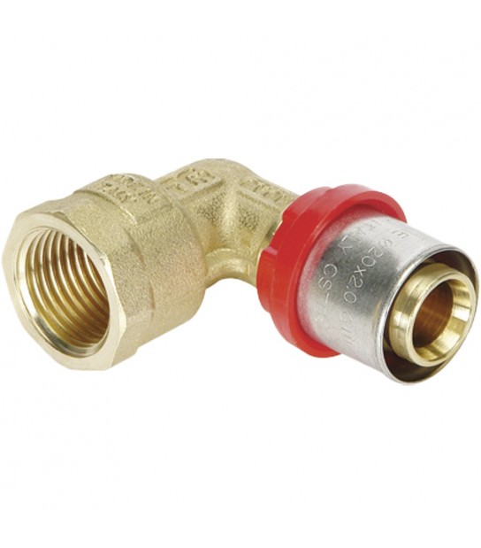 Gomito Femmina A Pressare Per Tubo Multistrato Tiemme D.20 X 1/2