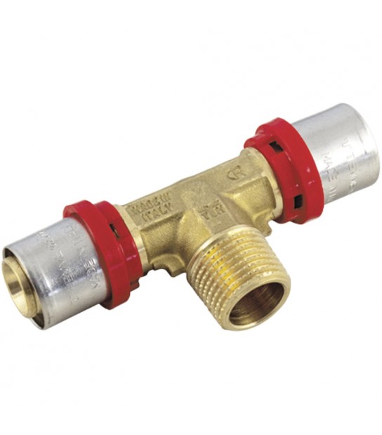 Tee Maschio A Pressare Per Tubo Multistrato Tiemme D.20 X 1/2 X D.20