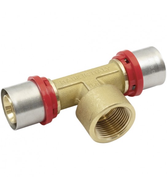 Tee Femmina A Pressare Per Tubo Multistrato Tiemme D.20 X 3/4 X D.20