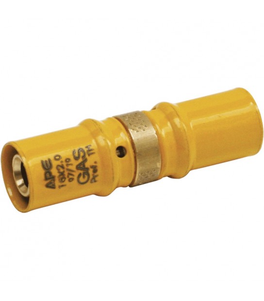 Raccordo A Pressare Diritto Doppio Per Multistrato Gas Ape D.20 X D.20 (2,00 Mm)