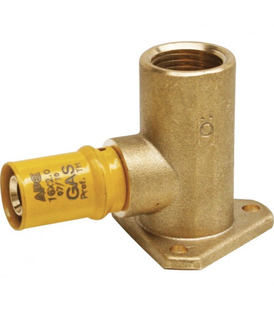 Raccordo A Pressare Curvo Femmina Con Flangia Per Multistrato Gas Ape 1/2 X D.20 (2,00 Mm)