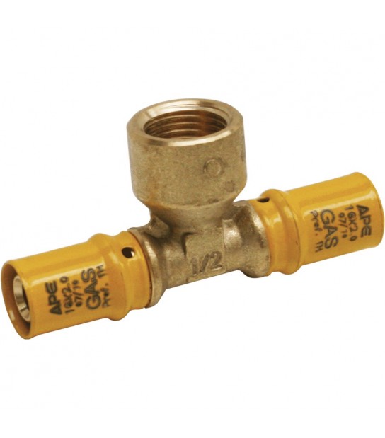 Tee A Pressare Femmina Per Multistrato Gas Ape D.26 X 3/4 X D.26 (3,00 Mm)