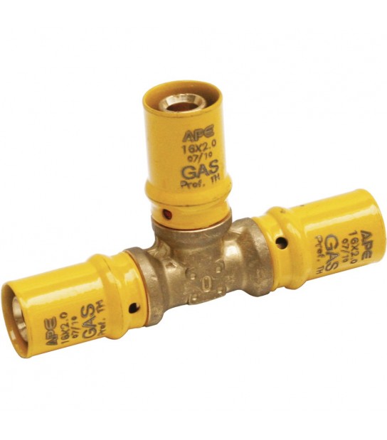 Tee A Pressare Triplo Per Multistrato Gas Ape D.26 X D.26 X D.26 (3,00 Mm)