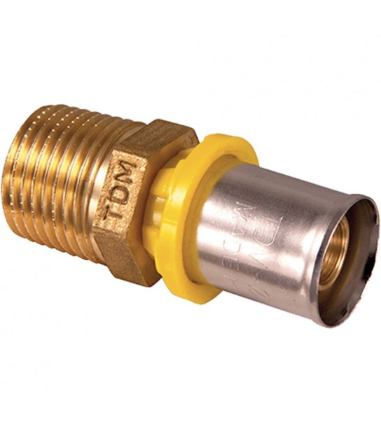 Raccordo Diritto Maschio A Pressare Per Tubo Multistrato Acqua E Gas Tdm 1/2 X D.20 (2,0) Mm
