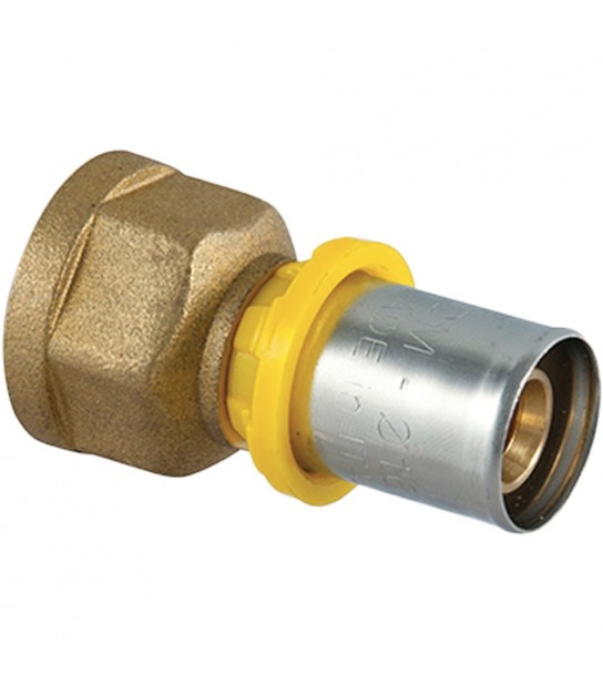 Raccordo Diritto Femmina A Pressare Per Tubo Multistrato Acqua E Gas Tdm 1/2 X D.20 (2,0) Mm