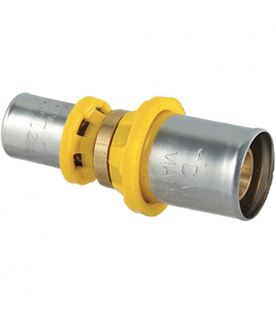 Raccordo Diritto Ridotto A Pressare Per Tubo Multistrato Acqua E Gas Tdm D.16 (2,0) X D.20 (2,0) Mm