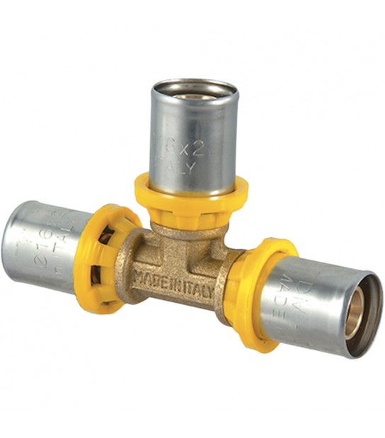Tee A Pressare Per Tubo Multistrato Acqua E Gas Tdm D.32 X 32 (3,0) Mm