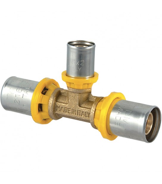 Tee Ridotto A Pressare Per Tubo Multistrato Acqua E Gas Tdm D.32 X D.32 X 26 Mm