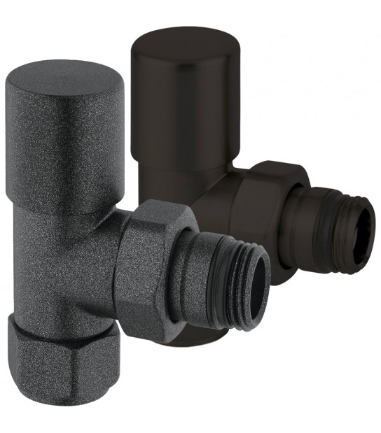 Valvola D'Arredo Termostatizzabile A Squadra High Style Black Nero Opaco 1/2 - 24X19