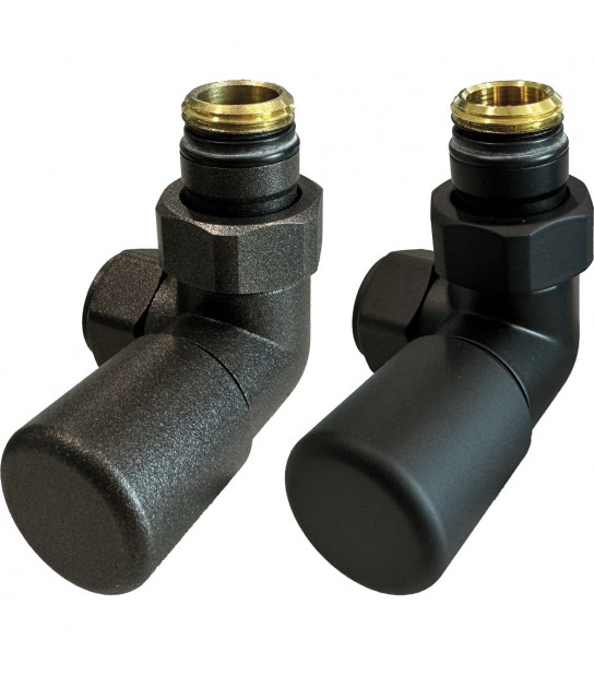 Valvola D'Arredo Termostatizzabile Ad Angolo Dx High Style Black Nero Opaco 1/2 - 24X19