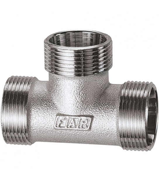 Tee Con 3 Monoconi Per Tubo Rame, Plastica E Multistrato Cromato Far 24X19