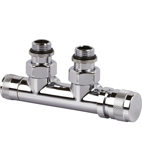 Gruppo Valvola Termostatizzabile E Detentore Attacco Rame E Multistrato 1/2 - 24X19 Cromato